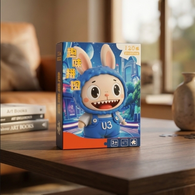 Picture of 120 Pieces Paper Puzzle - Kids Educational Toy (Blue Labubu)