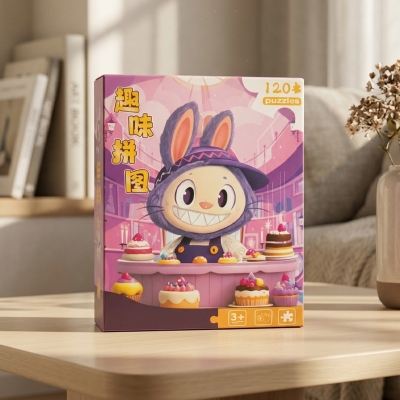 Picture of 120 Pieces Paper Puzzle - Kids Educational Toy (Purple Baker Labubu)