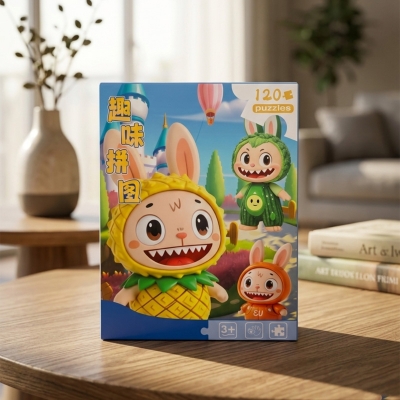 Picture of 120 Pieces Paper Puzzle - Kids Educational Toy (Pineapple Labubu)