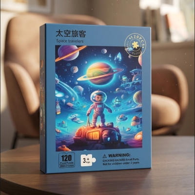 Picture of 120 Pieces Paper Puzzle – Kids Educational Toy (Space Travelers)