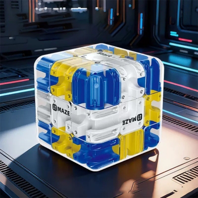 Picture of Premium 3D Rubik's Cube Ball Maze Puzzle – Kids Educational Toy - Blue