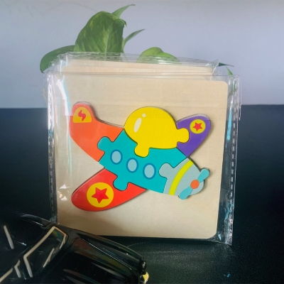 Picture of Little Pilot's Wooden Puzzle 10 x 10cm - Kids Educational Toy