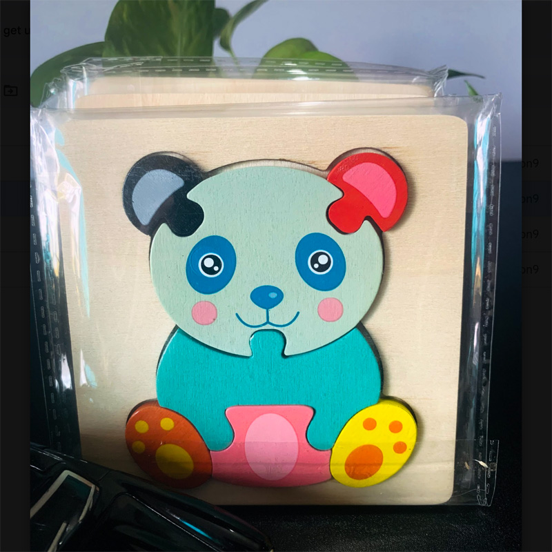 Picture of Panda Wooden Puzzle 10x10cm - Kids Educational Toy
