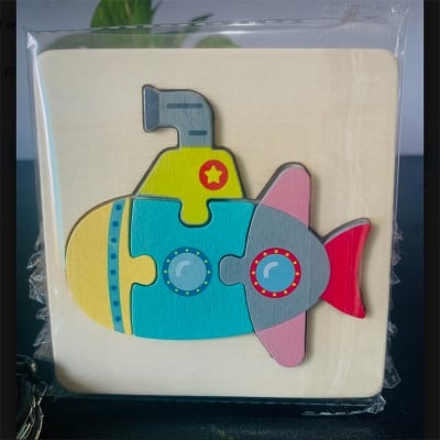 Picture of Submarine Wooden Puzzle 10 x 10cm - Kids Educational Toy