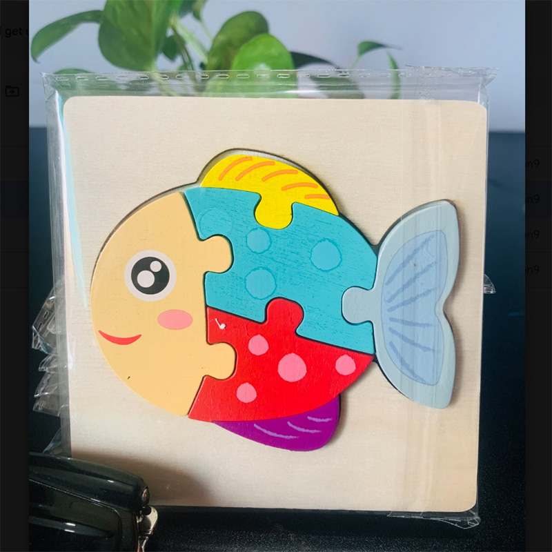 Picture of Small Fish Wooden Puzzle 10x10cm - Kids Educational Toy