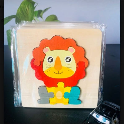 Picture of Clever Lion Wooden Puzzle 10 x 10cm - Kids Educational Toy