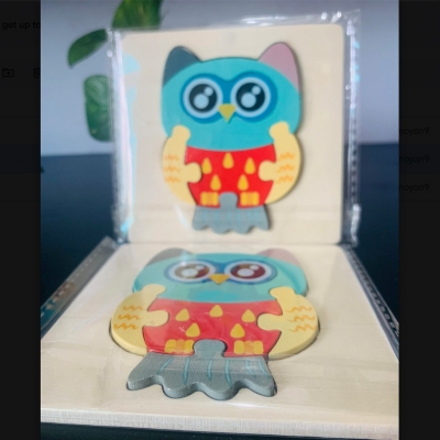 Picture of The Owl Wooden Puzzle 10x10cm - Kids Educational Toy