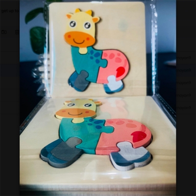 Picture of Cute Fawn Wooden Puzzle10x10cm - Kids Educational Toy
