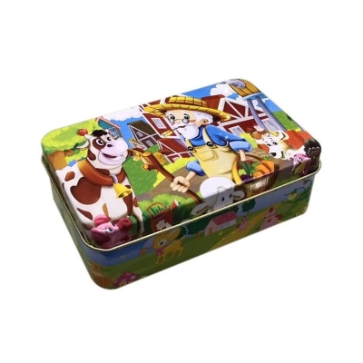 Picture of 60 Pieces Premium Wooden Puzzle - Kids Educational Toy | Colorful Print with Iron Box (Old Man's Farm)