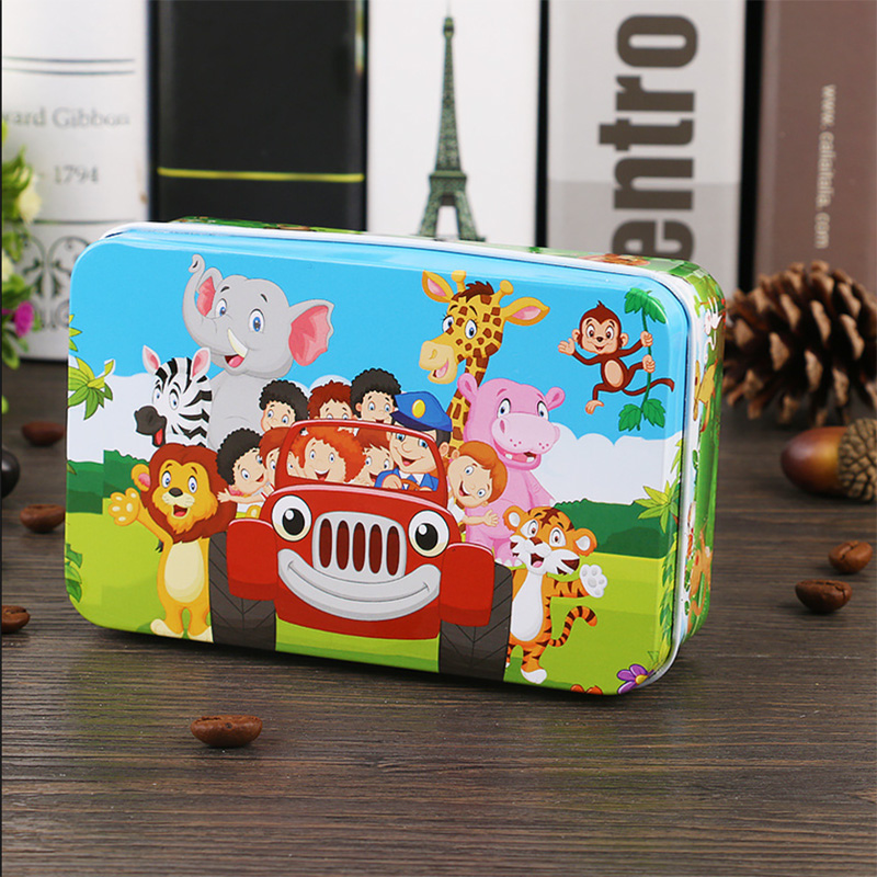 Picture of 60 Pieces Premium Wooden Puzzle - Kids Educational Toy | Colorful Print with Iron Box (Animal Drive)