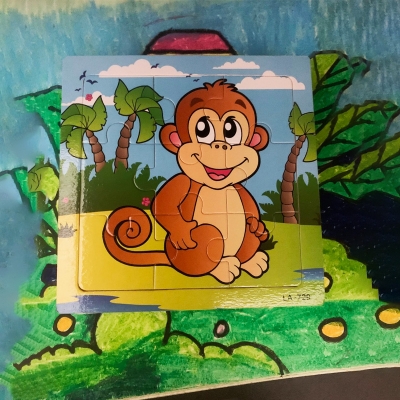 Picture of Monkey Wooden Puzzle - Kids Educational Toy