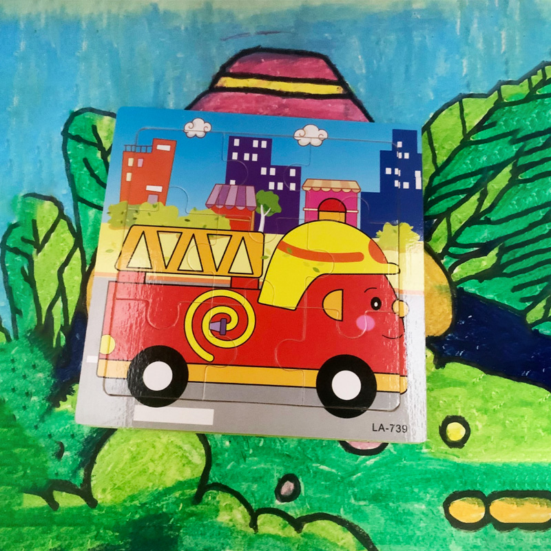 Picture of Fire Truck Wooden Puzzle - Kids Educational Toy