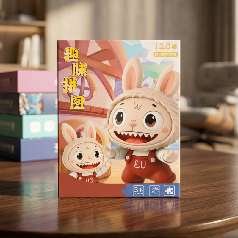 Picture of 120 Pieces Paper Puzzle - Kids Educational Toy (Brown Labubu)