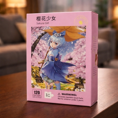 Picture of 120 Pieces Paper Puzzle – Kids Educational Toy (Cherry Blossom Gril)