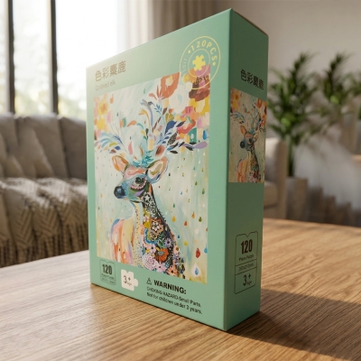Picture of 120 Pieces Paper Puzzle – Kids Educational Toy (Colored Elk)
