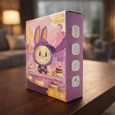 Picture of 120 Pieces Paper Puzzle - Kids Educational Toy (Purple Baker Labubu)