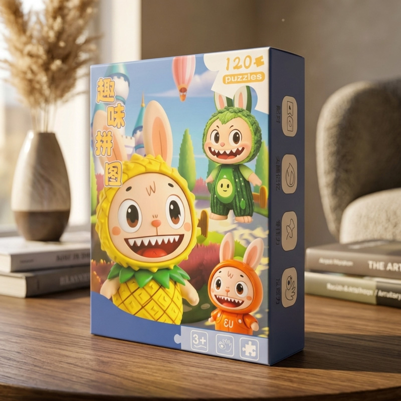 Picture of 120 Pieces Paper Puzzle - Kids Educational Toy (Pineapple Labubu)