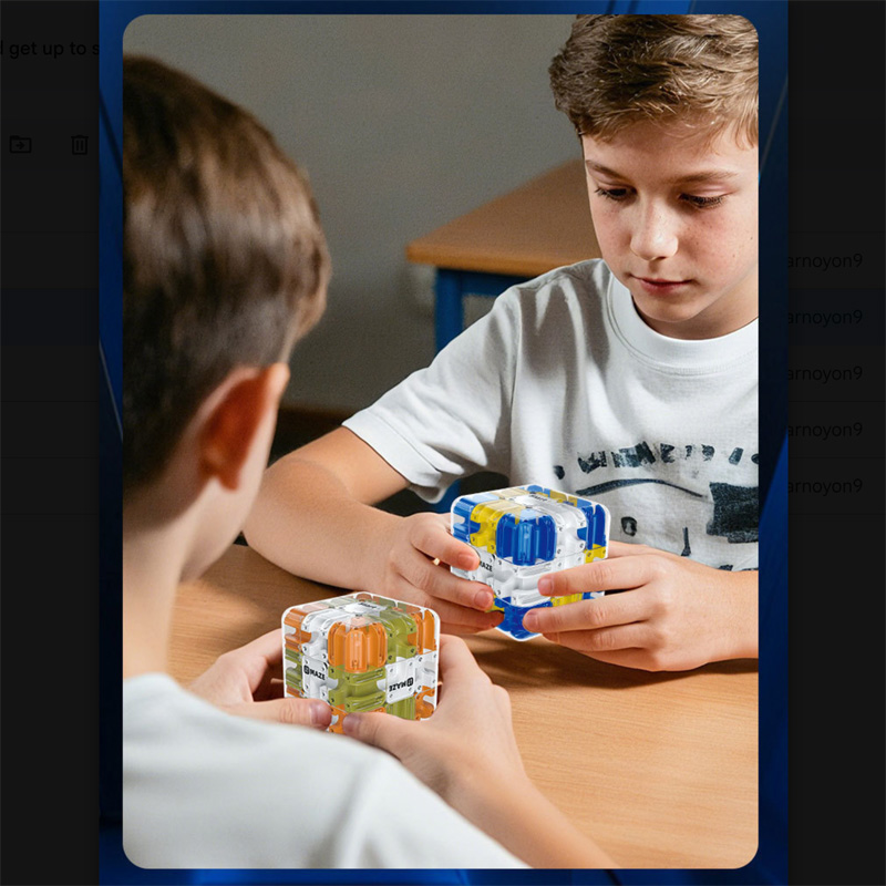 Picture of Premium 3D Rubik's Cube Ball Maze Puzzle – Kids Educational Toy - Blue