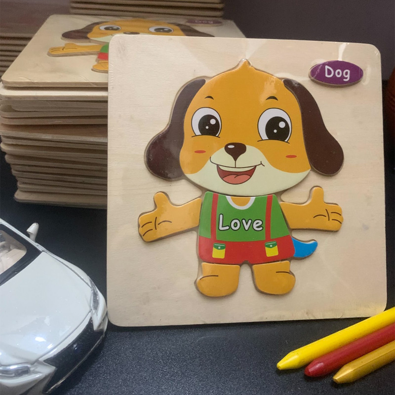 Picture of Dog Wooden Puzzle - Kids Educational Toy