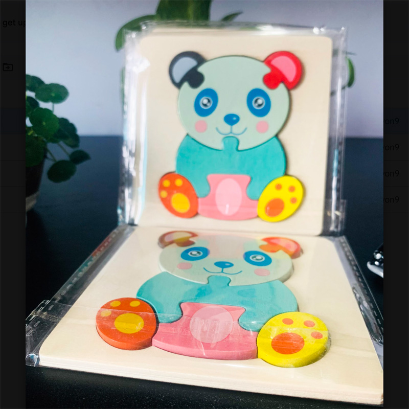 Picture of Panda Wooden Puzzle 10x10cm - Kids Educational Toy