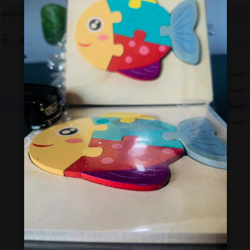 Picture of Small Fish Wooden Puzzle 10x10cm - Kids Educational Toy