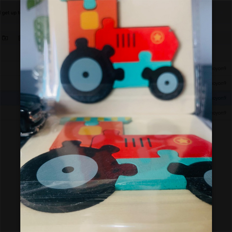 Picture of Tractor Wooden Puzzle 10x10cm - Kids Educational Toy