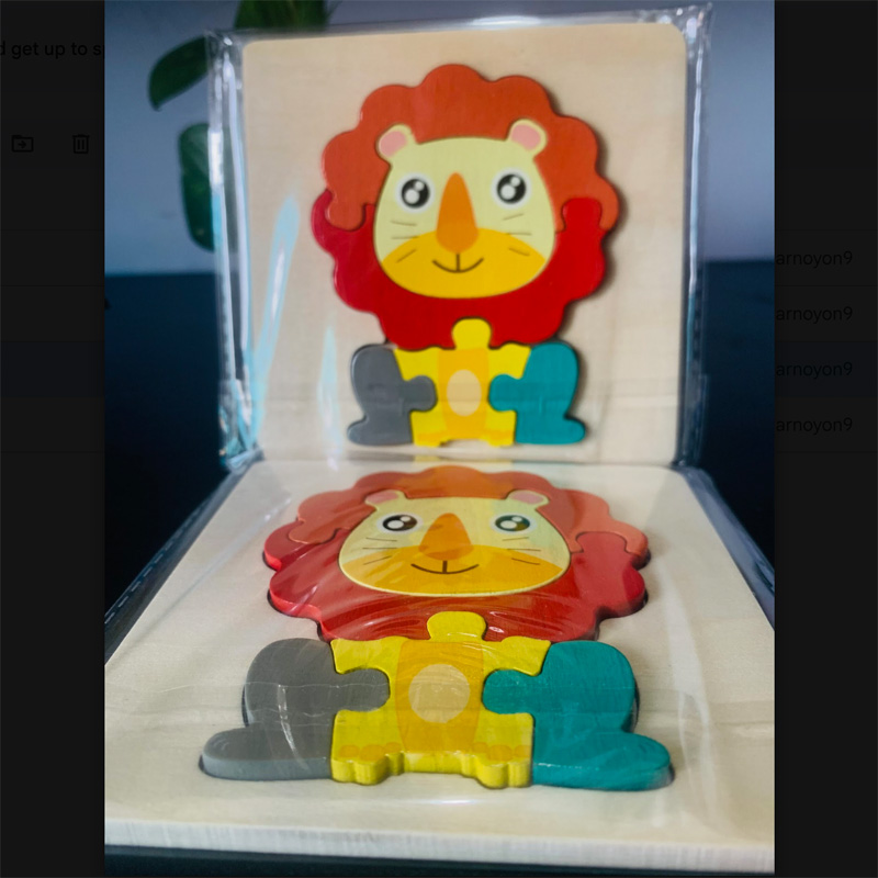 Picture of Clever Lion Wooden Puzzle 10 x 10cm - Kids Educational Toy