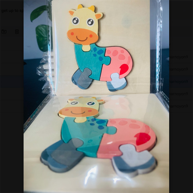 Picture of Cute Fawn Wooden Puzzle10x10cm - Kids Educational Toy