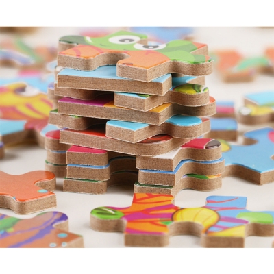 Picture of 60 Pieces Premium Wooden Puzzle - Kids Educational Toy | Colorful Print with Iron Box(Bear Carrying Water)
