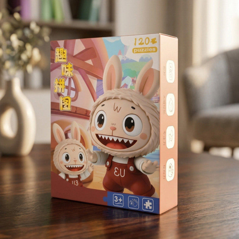 Picture of 120 Pieces Paper Puzzle - Kids Educational Toy (Brown Labubu)