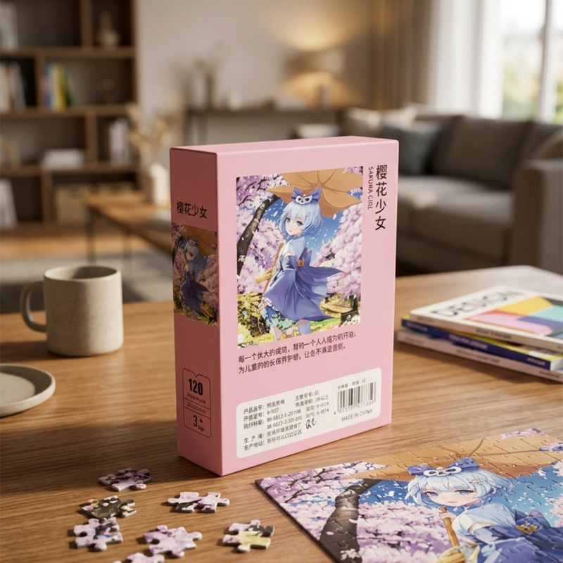 Picture of 120 Pieces Paper Puzzle – Kids Educational Toy (Cherry Blossom Gril)