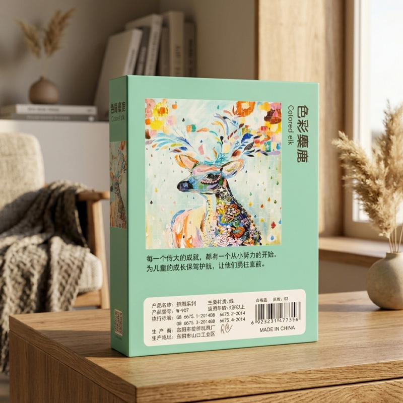 Picture of 120 Pieces Paper Puzzle – Kids Educational Toy (Colored Elk)