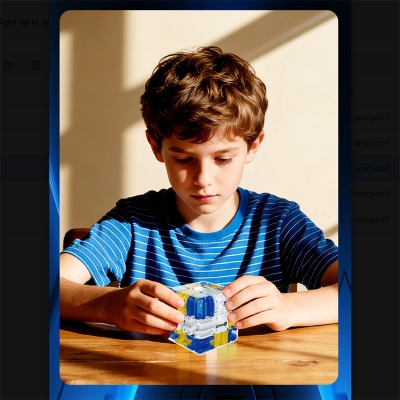 Picture of Premium 3D Rubik's Cube Ball Maze Puzzle – Kids Educational Toy - Blue