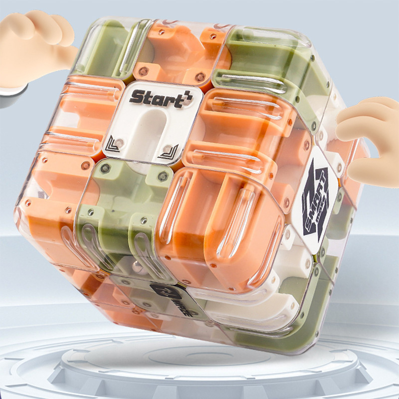 Picture of Premium 3D Rubik's Cube Ball Maze Puzzle – Kids Educational Toy - Khaki