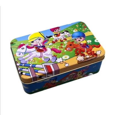 Picture of 60 Pieces Premium Wooden Puzzle - Kids Educational Toy | Colorful Print with Iron Box (Horse Racing)