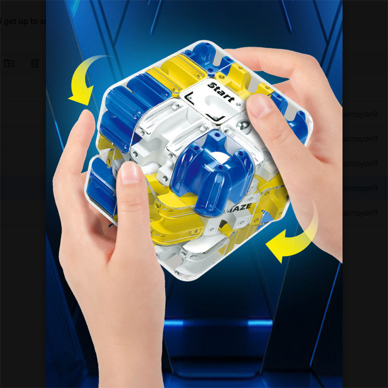 Picture of Premium 3D Rubik's Cube Ball Maze Puzzle – Kids Educational Toy - Blue