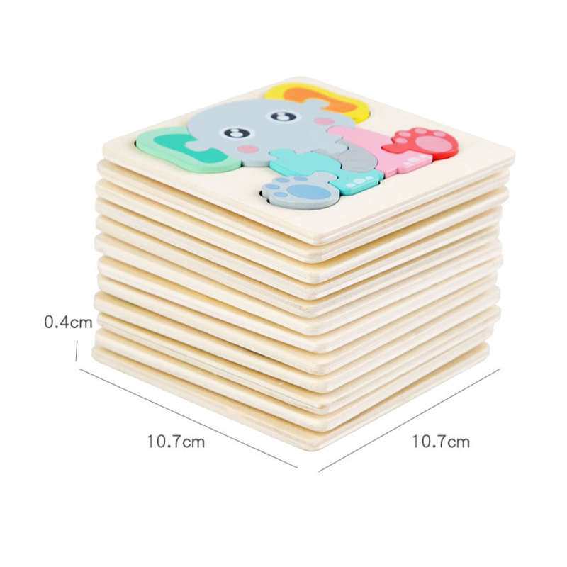 Picture of Excavator Wooden Puzzle 10x10cm - Kids Educational Toy