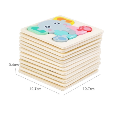 Picture of Excavator Wooden Puzzle 10x10cm - Kids Educational Toy