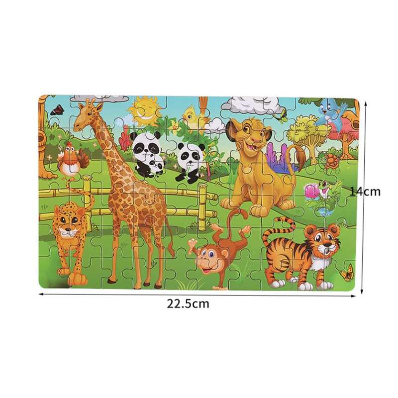 Picture of 60 Pieces Premium Wooden Puzzle - Kids Educational Toy | Colorful Print with Iron Box (Zoo)