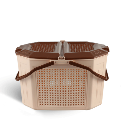 Buy Pet Basket Cream & Brown Online at Best Price