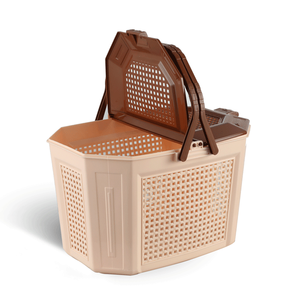 Buy Pet Basket Cream & Brown Online at Best Price