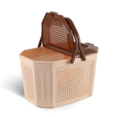 Buy Pet Basket Cream & Brown Online at Best Price