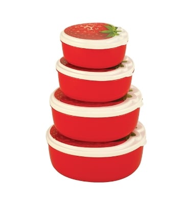 Buy Strawberry Tiffin Box 4 Pcs Online