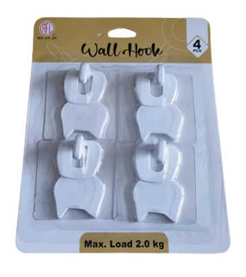 Cat Wall Hook 4 Pcs Set White