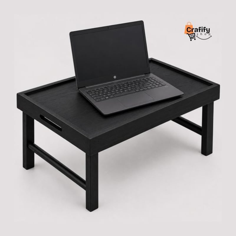 Picture of Wooden Portable Table Black-Material:Mahogany Wood-Length: 20″,Width: 12″,Height: 11″