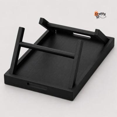 Picture of Wooden Portable Table Black-Material:Mahogany Wood-Length: 20″,Width: 12″,Height: 11″