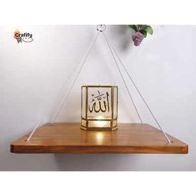 Picture of Premium Wooden Floating Shelf - Material: Mahogany Wood-Length: 18 Inches,Width: 12.5 Inches,Height: 18 Inches