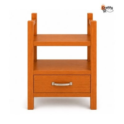 Picture of Elite Wooden Bedside Storage Table – Natural Wood Finish-Material: Mahogany Wood