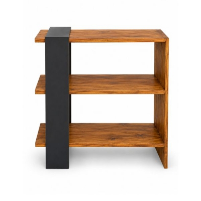Picture of Wooden Decorative Storage Shelf – Natural Wood & Black Finish-Material: Mahogany Wood-Length: 18 Inches,Width: 16 Inches,Height: 30 Inches