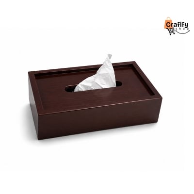 Picture of Premium Wooden Tissue Holder Box – Chocolate Color-Size: 7.5 x 5.5 x 5 inches,Weight: 1 Kg